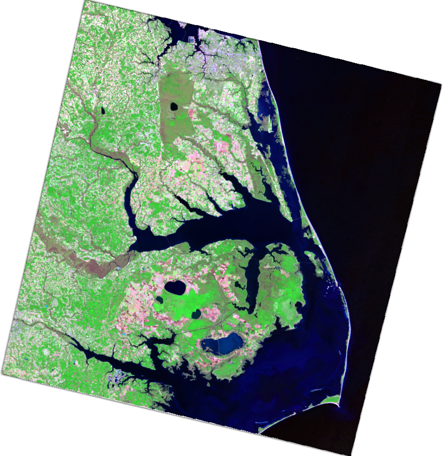 Landsat false color composite (bands 7-5-4)